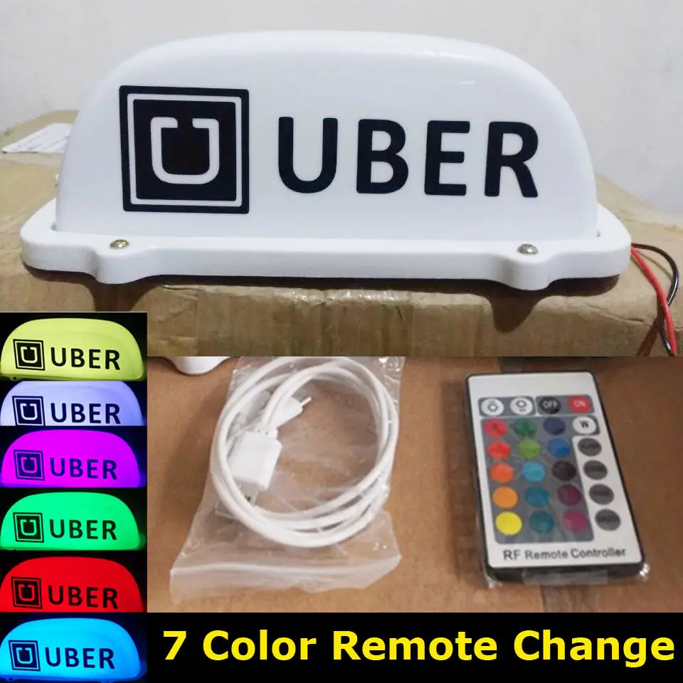 New Taxi Top Light UBER Car Sign 7 Color Change LED Taxi DIY Roof Top