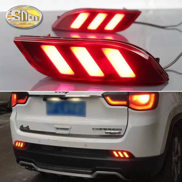 For Jeep Compass 2017 2018 SNCN Multi functions Car LED Rear Bumper