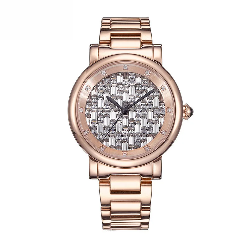 

New Rose Gold Watch Woman Quartz Watch Lady Full Diamond Fashion Table Waterproof Steel Clock Top Brand Luxury Relogio Feminino