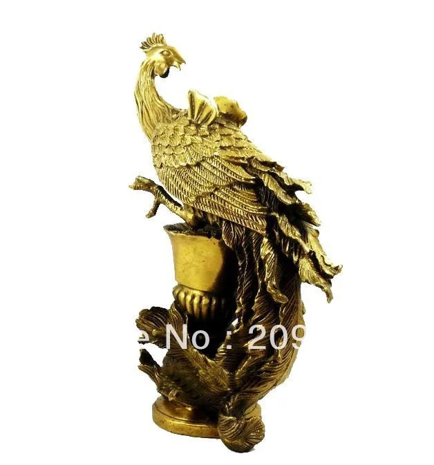 

00539 Chinese ji xiang ru yi Phoenix bronze statue
