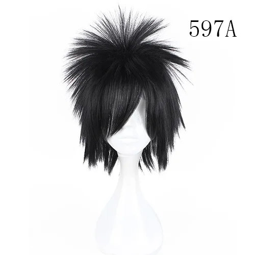 MCOSER 30 см короткие прямые синтетические высокотемпературные волокна черного цвета 17 видов стилей термостойкие косплей парики - Цвет: P2/613