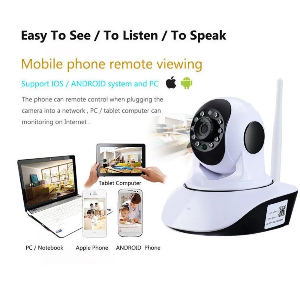 Wireless WiFi IP Camera 1280*720 HD Household Baby Monitor TF Card Record Audio Video Surveillance Camera Plug and Play Wireless WiFi IP Camera 1280*720 HD Household Baby Monitor TF Card Record Audio Video Surveillance Camera Plug and Play