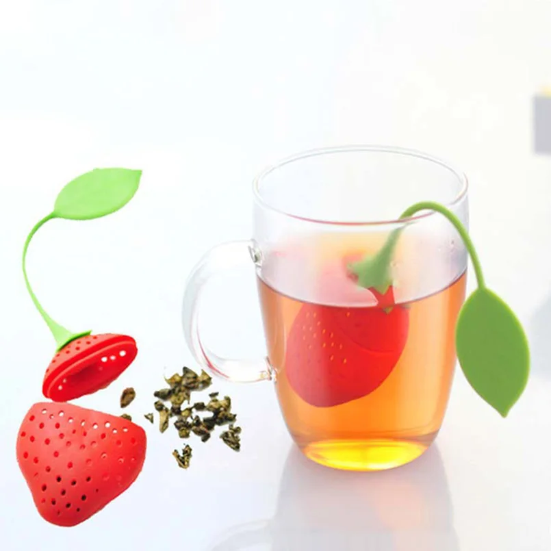 

1 PC Strawberry Shape Kitchen Supplies Tea Strainer Silicone Tea Infuser Tea Bag Teapot Accessory Maker Brewing Tools