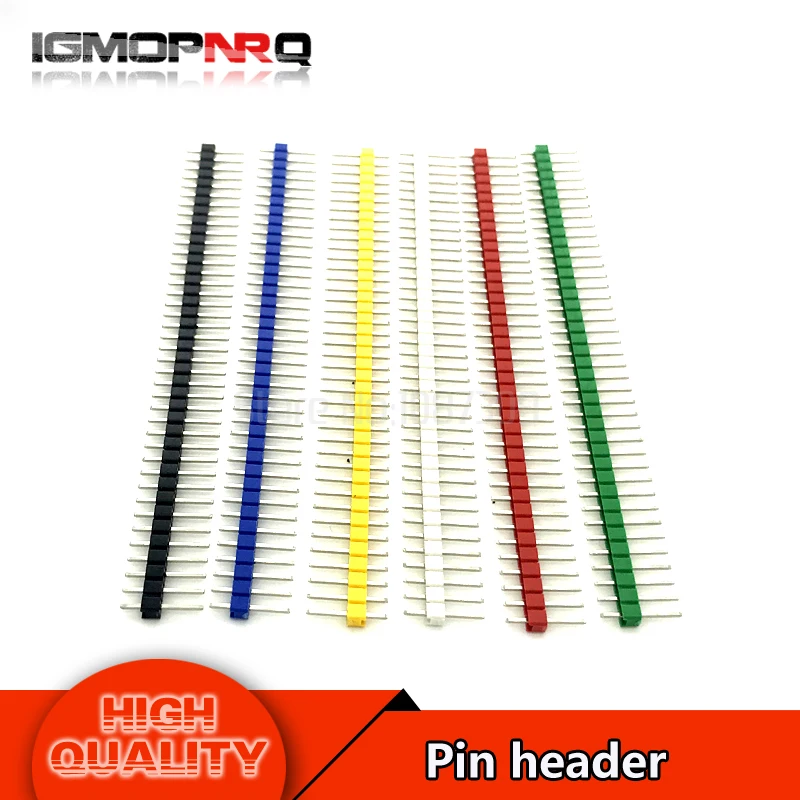 

30pcs Pin Connector (6 Colors Each 5pcs) Male 2.54mm Pitch Pin Header Strip Single Row 40 pin Connector Kit for PCB board