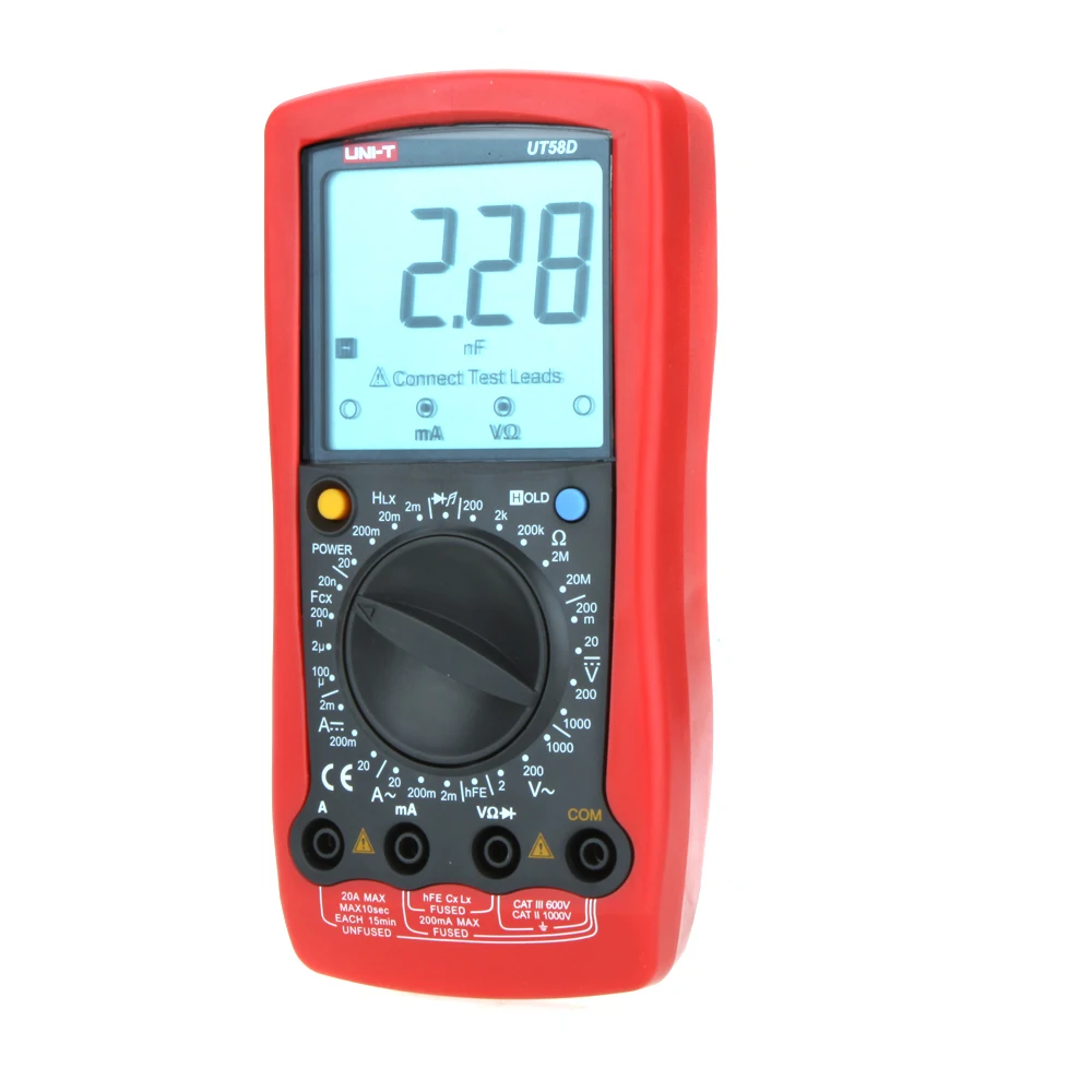 UNI-T UT58D w/ Inductance Test LCR Meter Multimetro Modern Manual Range Digital Multimeters Ammeter Multitester UNI-T UT58D w/ Inductance Test LCR Meter Multimetro Modern Manual Range Digital Multimeters Ammeter Multitester