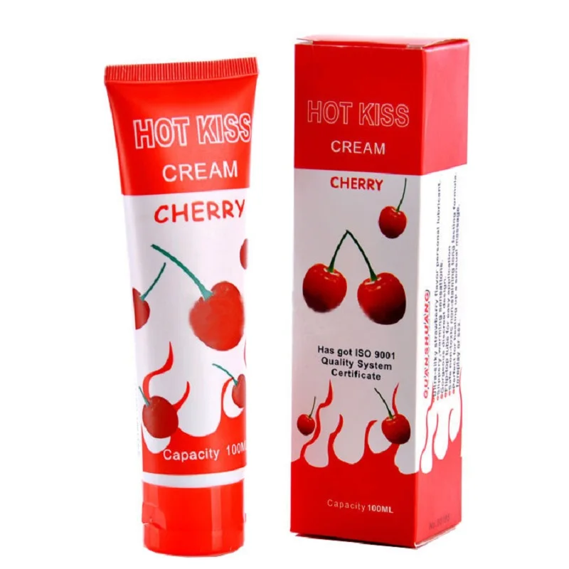 Sex Store Hot Kiss 100ML Edible Cherry Sweet Oral Sex Lubricant , Breast Sex Oil For Couples, Anal Lubrication For Men banana personal lubricant gel lube edible oral sexy enhancement massage oil 30ml hty07