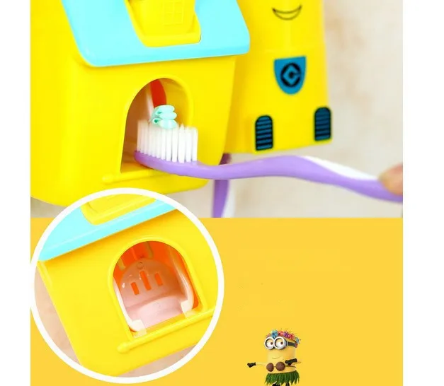 1 шт. новейший милый маленький желтый сенсорный Автоматический Диспенсер для зубной пасты Hands Free, соковыжималка для зубной пасты, Товары для ванной, ок 0442