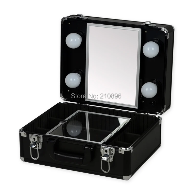 New Type Portable Makeup Case With Lights Light Weight Makeup Box