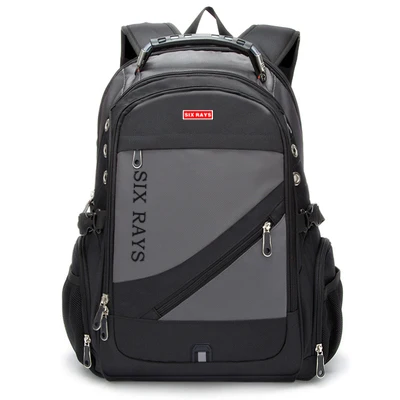 SIXRAYS мужской многофункциональный usb зарядка Модный Бизнес Повседневный туристический Противоугонный водонепроницаемый 15,6 дюймовый ноутбук мужской рюкзак - Цвет: Серый