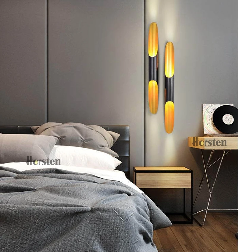 Horsten Creative Double Heads Aluminum Pipe Lamp Cylinder Wall Lights Bar Coffee Shop Restaurant Living Room Bedroom Wall Lamp (1)