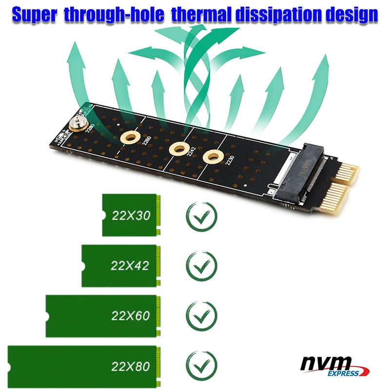 PCI-E PCI Express 3,0X1 NVME M.2 M ключ NGFF SSD PCIE M2 Riser ужасов для 2230 2242 2260 2280 радиатора SSD PCIE для M2 адаптер