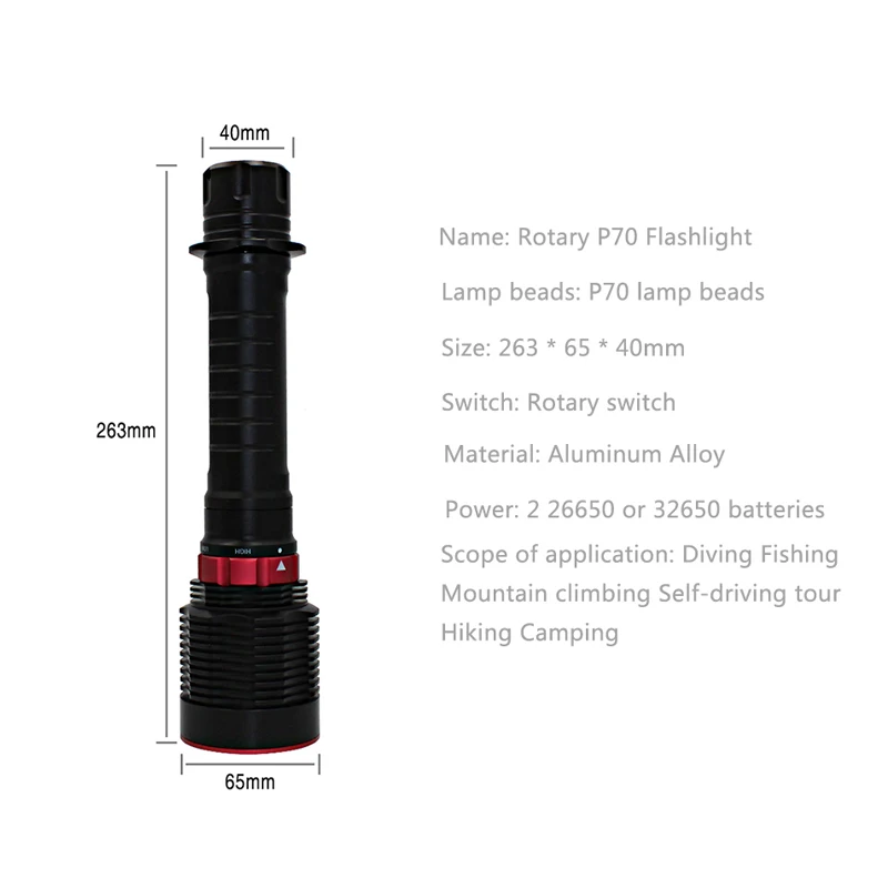 1600LM XHP70 светодиодный фонарик для подводного плавания+ 2x32650 аккумулятор XHP70 подводный светильник-вспышка, фонарь, фонарь для дайвинга