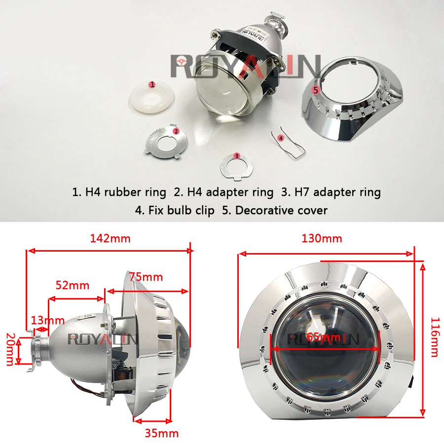 ROYALIN полностью Металлическая HID Би-ксеноновая фара проектор объектив ж/E46-R Расширенная маска для BMW M3 E90/E91/E92/E93 H1 H4 H7 автостайлинг