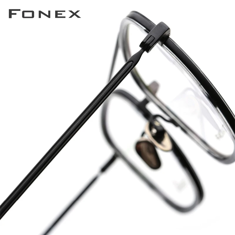 Мужские очки с титановой оправой FONEX ультралегкие ацетатные квадратные для