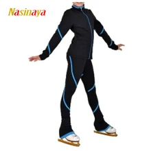 Индивидуальные костюмы для фигурного катания куртка и брюки длинные брюки для девочек женские тренировочные Patinaje Катание на коньках теплая гимнастика 23