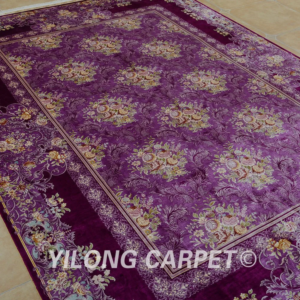 Классический коврик Yilong 8 2 'x 11 48' Vantage Большой античный фиолетовый цветочный