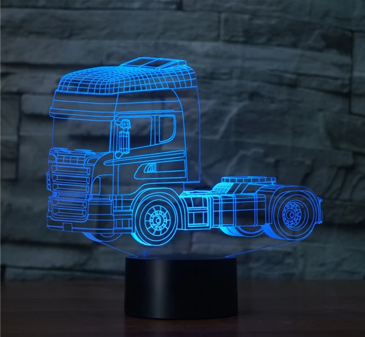 

[Seven Neon]free Shipping Head car Acrylic 7Colors Desk Lamp 3D Lamp Novelty Led Night Light Millennium Falcon Light