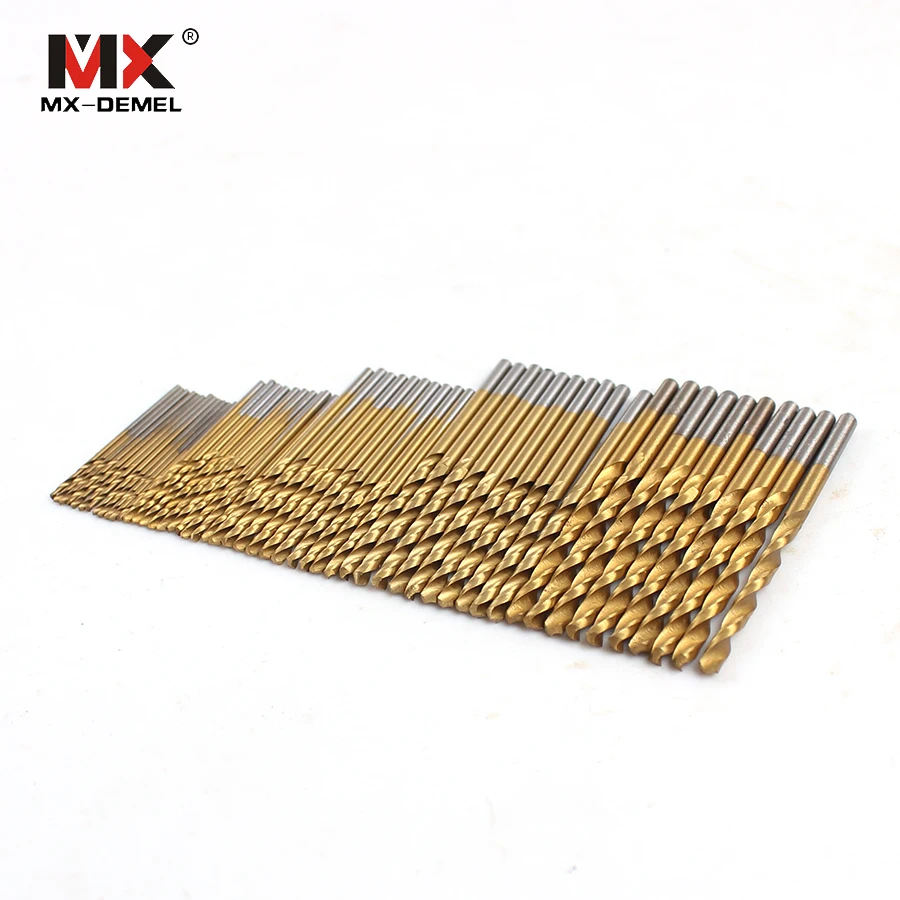 MX DEMEL 50 шт. спиральные сверла из быстрорежущей стали 1/1.5/2/2.5/3 мм Набор пил