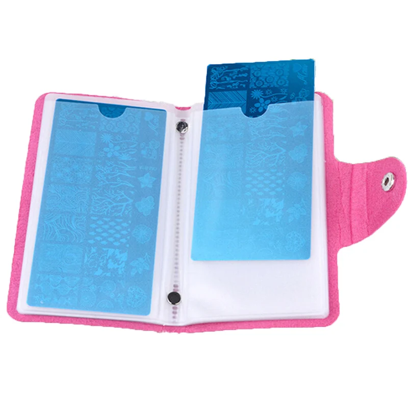 

20 Slots Nail Art Stamp Plate Stamping Plates Holder Organizer Bag Cases Bag Template Case manicure carimbo de unha maquiagem