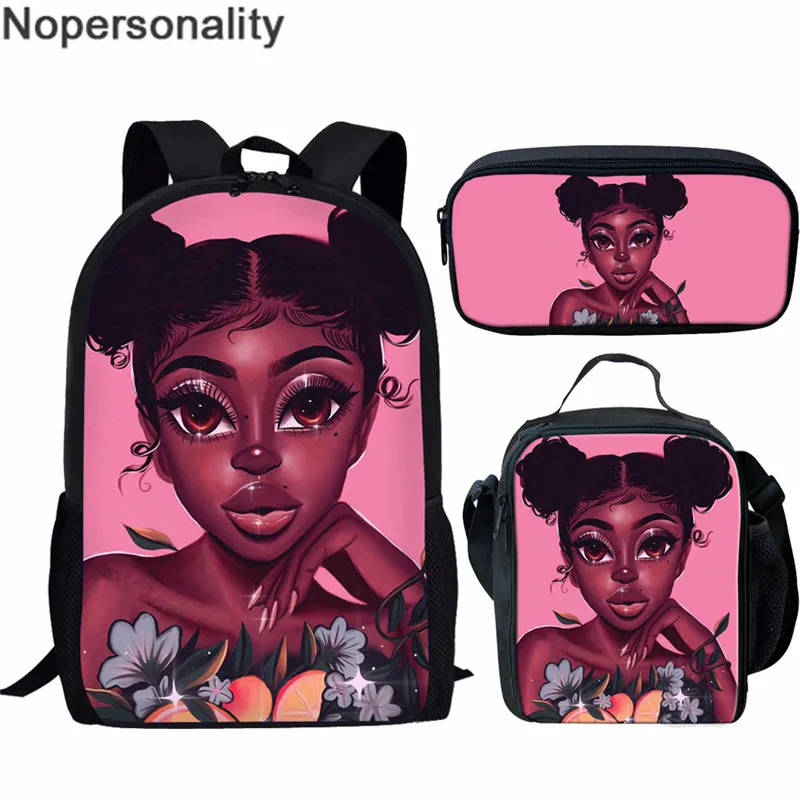 Nopersonality школьные сумки ортопедические детские рюкзаки черные художественные принты для девочек в африканском стиле женские розовые