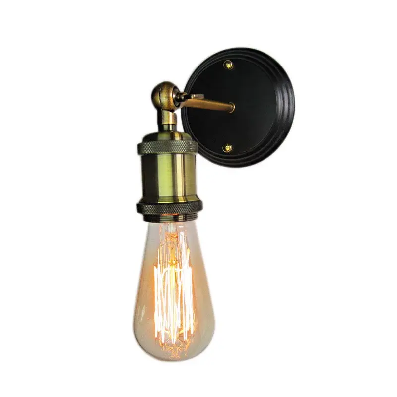 Vintage Creative Design Iron Wall light Antique Luminaria AC90-260V E27 Plated Loft American Retro Vintage Wall lamp for bedroom