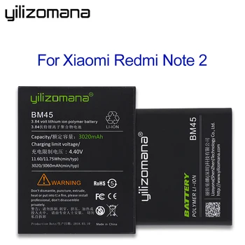 

YILIZOMANA High Capacity 3000mAh Replacement Phone Battery BM45 For Xiaomi Redmi Note 2 Rechargeable Li-ion Batteries