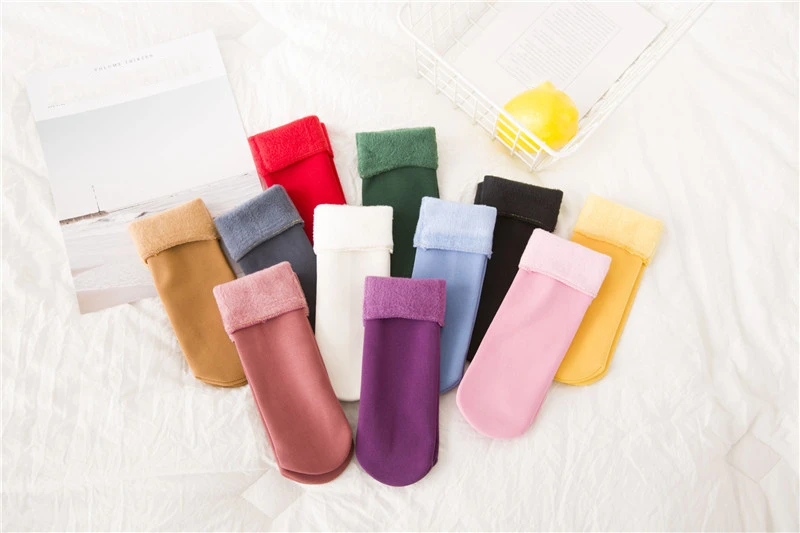 Wamer/Зимние Детские утепленные шерстяные кашемировые зимние носки бесшовное бархатное сапоги детские носки-тапочки для От 3 до 12 лет