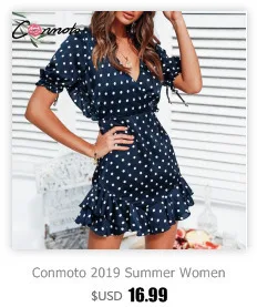 Conmoto Модный сексуальный блейзер с v-образным вырезом, облегающее платье на бретельках, короткое платье в горошек, платье для вечеринок, летнее платье для офиса, лето