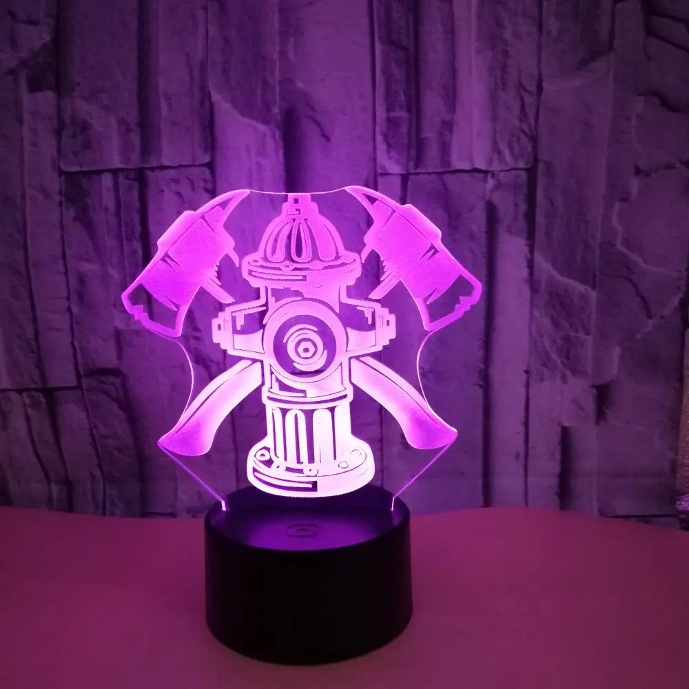 3D Led противопожарные инструменты ночник сенсорный выключатель креативная
