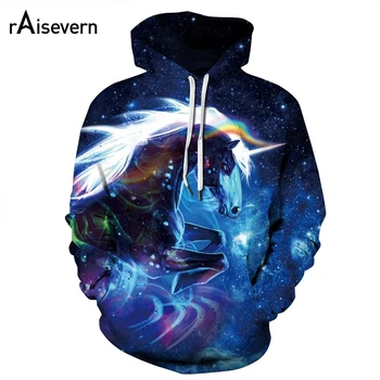 

Raisevern Cute Rainbow Unicorn 3D Hoodies Galaxy Unicorn Prints Hooded Sweatshirt Cool Hoodie Pullovers For Women Men Dropship