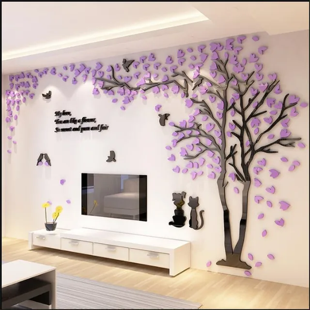 Di modo romantico albero 3D tridimensionale adesivi murali ... Di modo romantico albero 3D tridimensionale adesivi murali ...