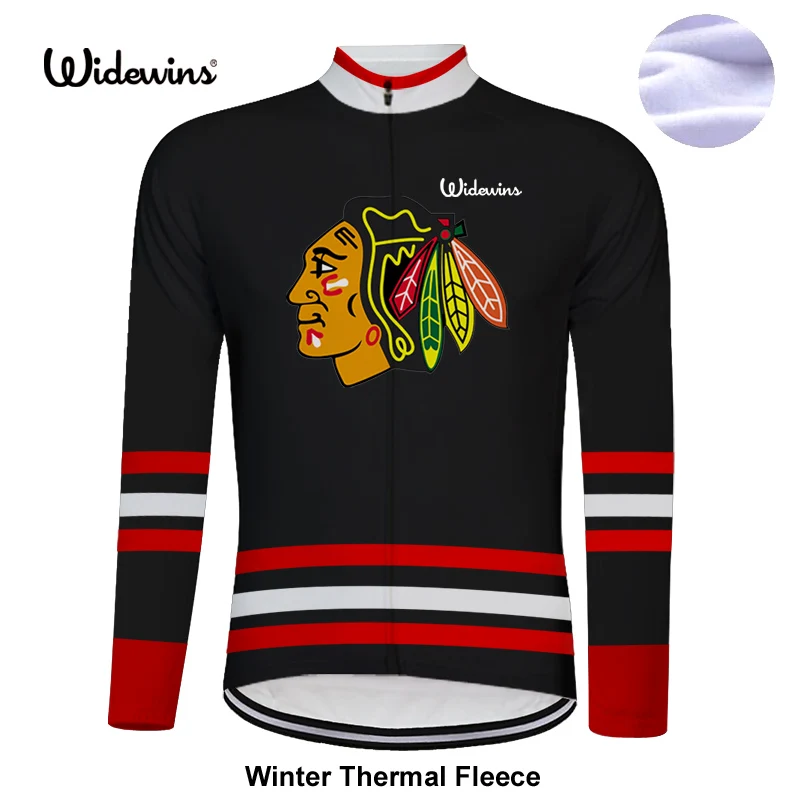 Chicago blackhawks, Майки для велоспорта, Зимняя Теплая Флисовая одежда с длинными рукавами для гонок, горного велосипеда, одежда Ropa Ciclismo 8002