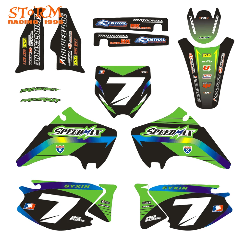 Decals Graphics With Matching Backgounds Customize Stickers Kits For KAWASAKI KX125 KX250 2003 2004 2005 2006 2007 2008 Decals Graphics With Matching Backgounds Customize Stickers Kits For KAWASAKI KX125 KX250 2003 2004 2005 2006 2007 2008