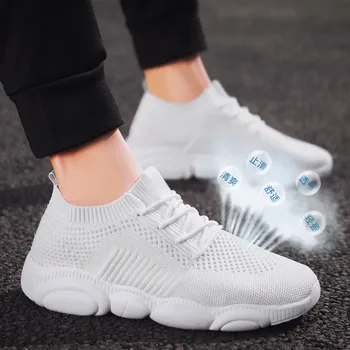 

New 2019 Spring Fashion Casual Shoes For Men Sneakers Brand Platform Shoes Mens Sneaker Trend White Trainers Chaussure Hombre