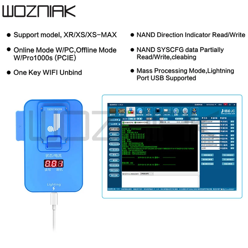 JC Pro1000S Многофункциональный NAND Программист JC PCIE-XR NAND ремонтный программист для iPhone XR/XS/XSMAX