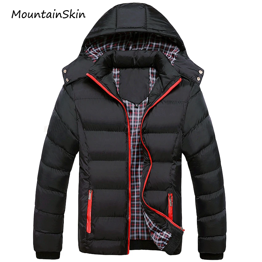Miglior Mountainskin 5XL 2017 Rivestimento Degli Uomini di Inverno Caldo Maschio Cappotti di Modo di Spessore Termico Degli Uomini Parka Casual Degli Uomini Di Marca di Abbigliamento LA140