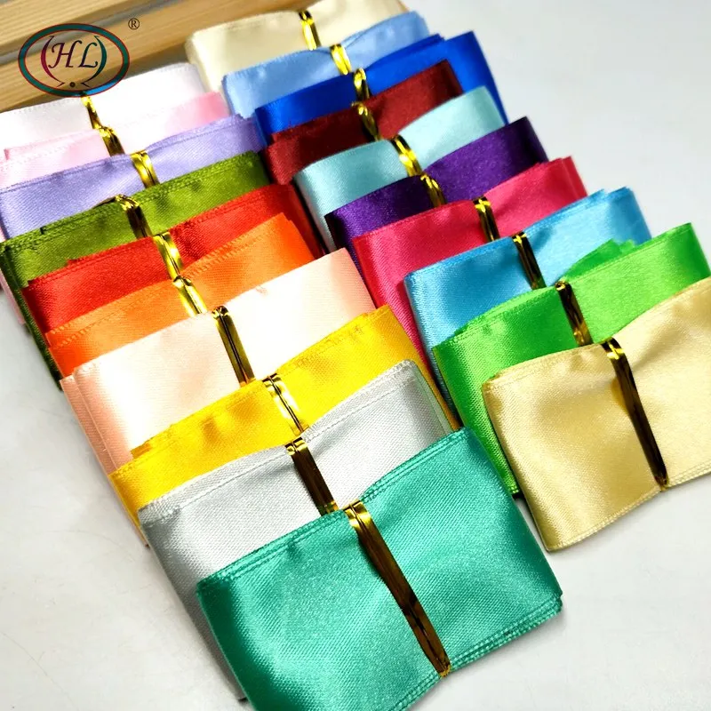 

HL Mixed 5meters 1-1/2" (40mm) 20 Colors Solid Color Satin Ribbons Wedding Decorative Gift Box Wrapping Belt DIY Sewing Crafts