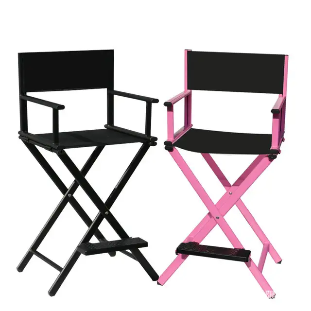 Aluminum Frame Makeup Artist Chair Black Pink Color Outdoor