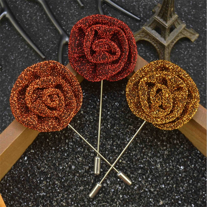 Wholesale Brooch 5Pcs/Lot Lapel Pins Flower Handmade Fabric Brooches