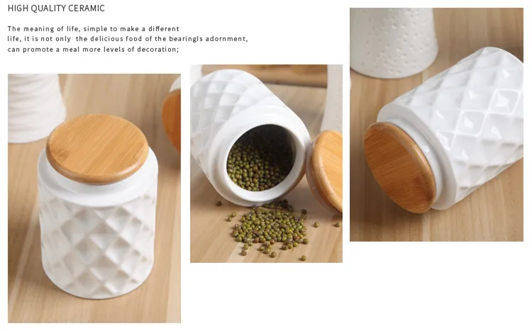 Японский стиль, кухонный керамический герметичный контейнер, Бамбуковая крышка, уплотнительный горшок, злаки, кофе, чай, молоко, содержащий бак для приправ