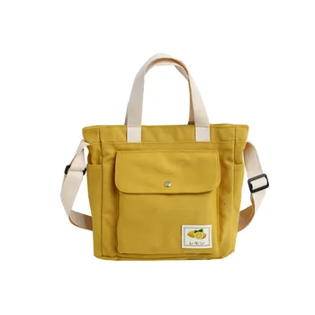 

Small Women Handbags Tote Cotton Canvas Foldable Recyclable Shoulder Messenger Bag Female Youth Leisure Bucket Bag for Girl 2019