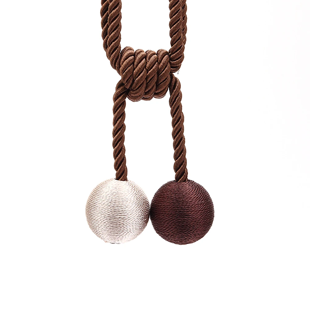 2 шт пряжки для занавесок двухцветные двухшаровые ремни для занавесок Зажимы для галстука аксессуары стержни для занавесок аксессуары - Цвет: Brown