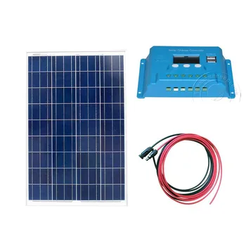 

Kit Placa Solar 12v 100w Solar Battery Charger Solar Charge Controller Regulator 12v/24v 10A Caravan Camp Car Boat Motorhomes