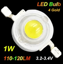 100 pçs/lote watt completo 1w de alta potência lâmpada led 110-120lm leds lâmpada de diodos emissores de luz smd chip branco para 3w-18w spotlight