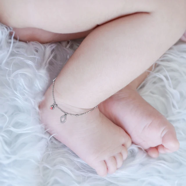 Baby Ankle Bracelet Alphabet Birth Stone Charm Foot Baby Ankle Bracelet Alphabet Birth Stone Charm Foot Stainless Steel Anklets Metal Leg For