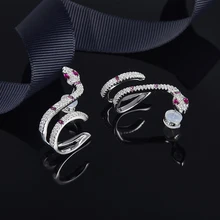 [MeiBaPJ] Модные женские Простые индивидуальные серьги-гвоздики в виде змеи из натуральной 925 пробы серебряные серьги ювелирные изделия для женщин