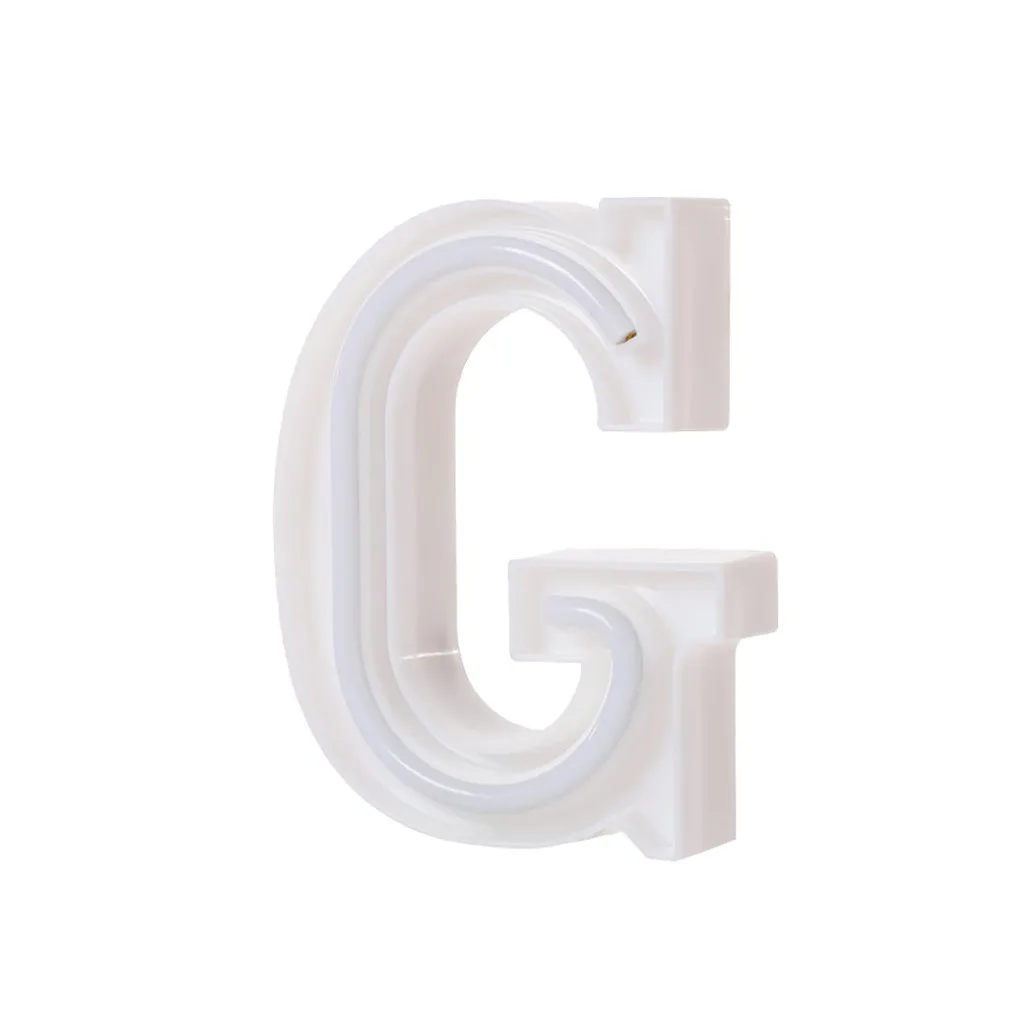 LED USB Letter Lights Light Up White Plastic Letters Standing Hanging A-Z symbol decorative letters holiday led night lights