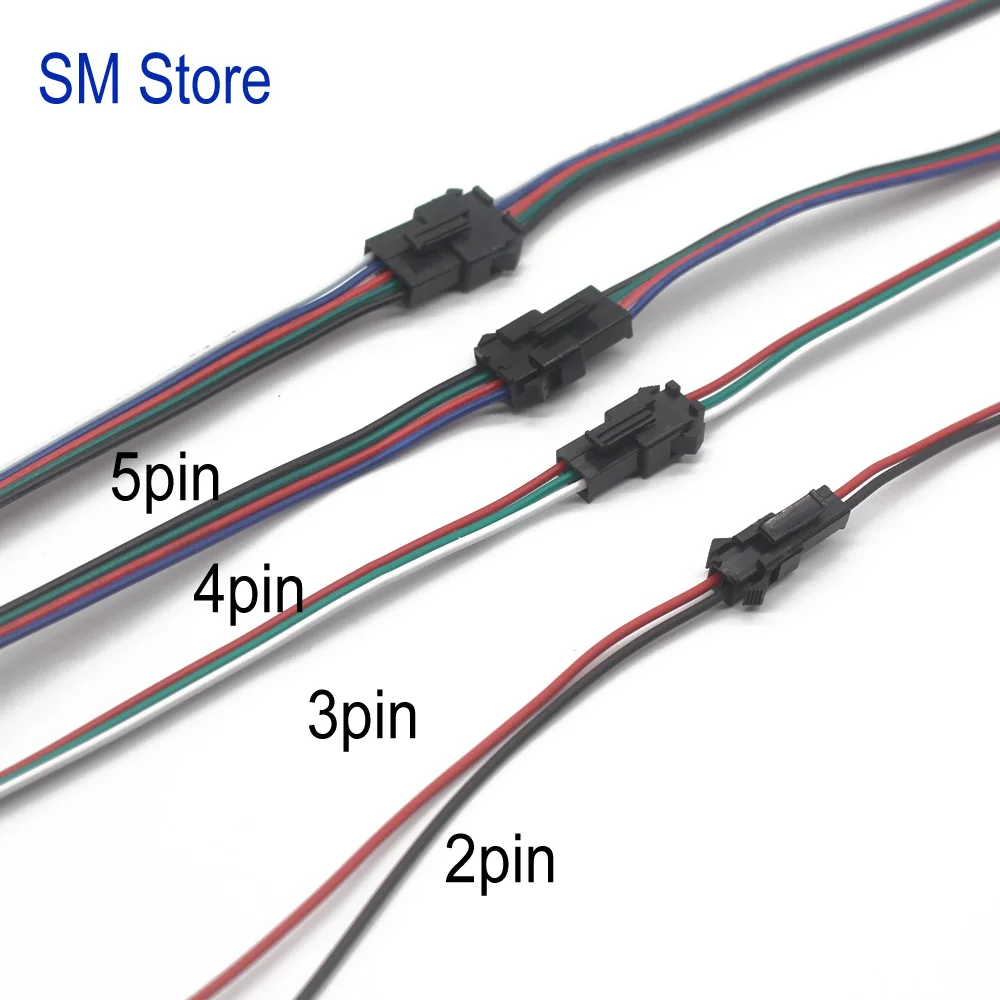 JST разъем SM 2pin/3pin/4pin/5pin мужской и женский набор 5 компл./лот