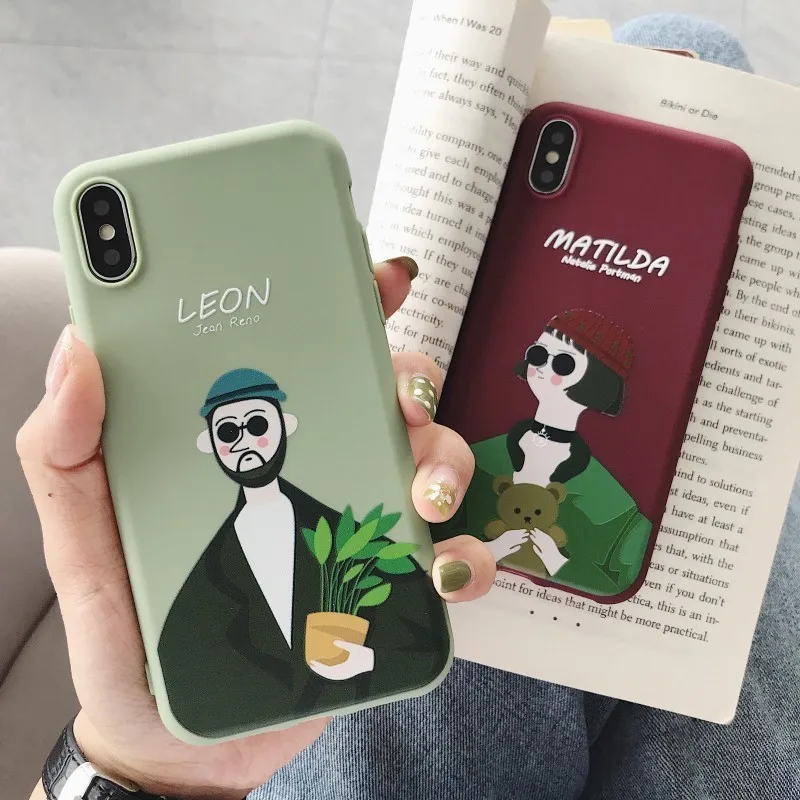 Cute Leon Matilda Phone Case For iPhone 6 6S 7 8 Plus Silicone Soft TPU capa X XR XS MAX S Back Cover Fundas |