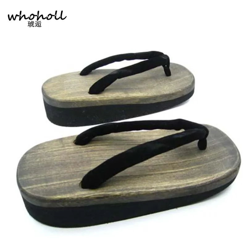 

WHOHOLL Geta Man Sandals Japanese Wooden Sandals Flip-flops for Man Women Wedge Sandals Clogs Driving Shoes Cosplay Geta